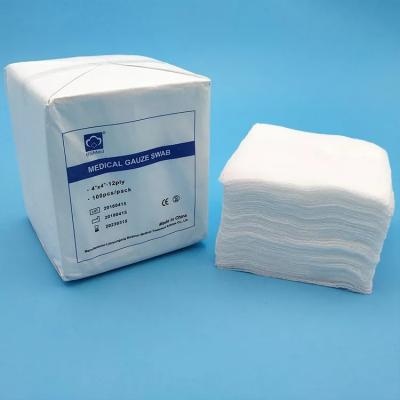 China Hot Sale Factory Direct Sale Medical Non Sterile 4 Ply Medical Cotton Absorbent Gauze Swabs Manufacturer