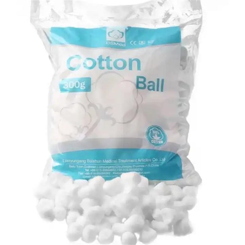 China 0.5g-50g Factory Price Sterile Medical Absorbent Cotton Wool Rolls Balls High Quality 100% Pure Sterilize Alcohol Cotton Ball White Manufacturer