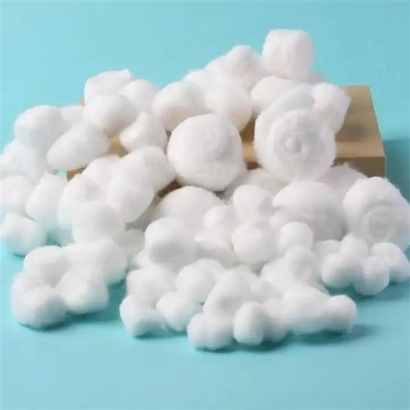 0.5g-50g Factory Price Sterile Medical Absorbent Cotton Wool Rolls Balls High Quality 100% Pure Sterilize Alcohol Cotton Ball White