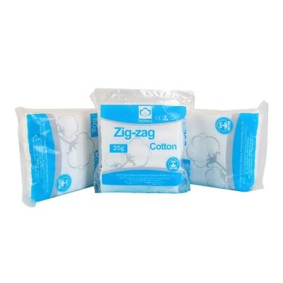 Medical Grade Sterile Absorbent Wool Zig Zag Cotton Wound Hemostasis Zig Zag Cotton